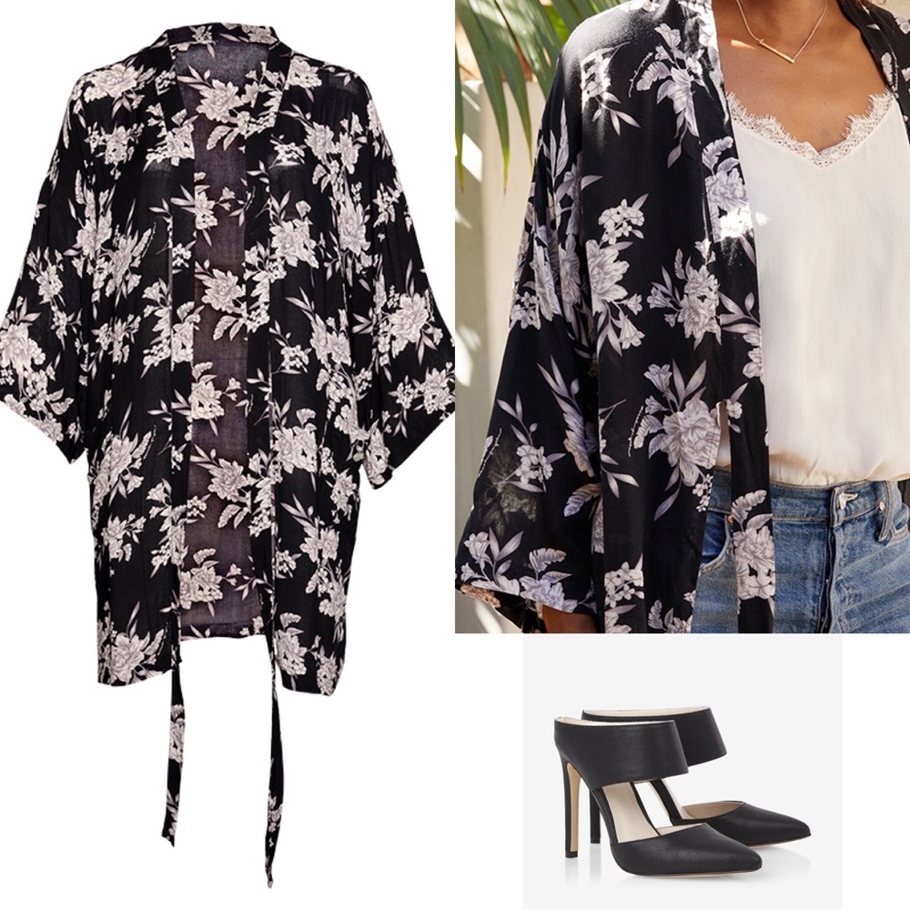 Spiritual Gangster Blk/Floral Kimono